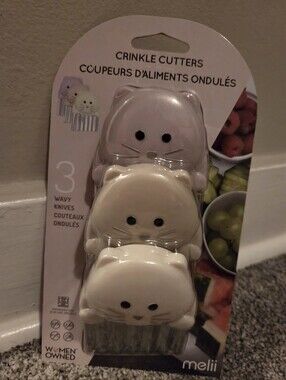 Melii Cat Face Crinkle Cutters Kitchen Fruits & Veggies